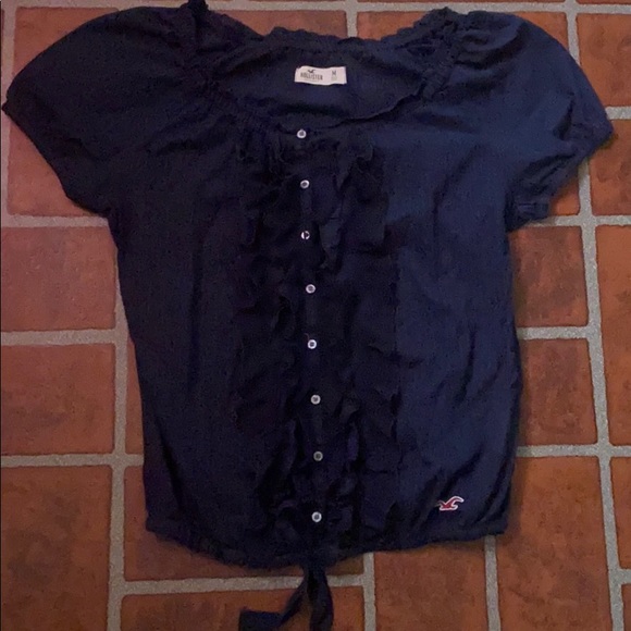 Hollister Medium Blue sheer blouse - Picture 3 of 3